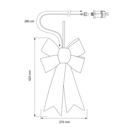 BRILAGI - LED Udendørs juledekoration LED/3,3W/230V IP44 sølvsløjfe