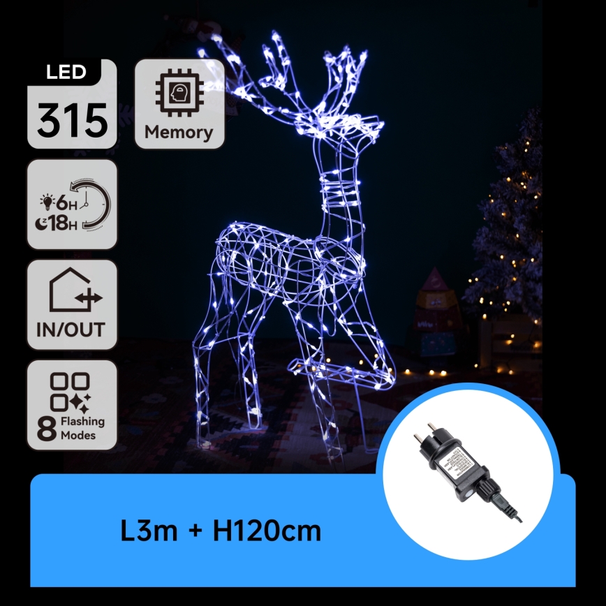 Brilagi - LED udendørs juledekoration LED/3,6W/31/230V 6500K 120 cm IP44 rensdyr