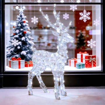 BRILAGI - LED Udendørs juledekoration LED/3,6W/8 funktioner IP44 65 cm rensdyr kold hvid