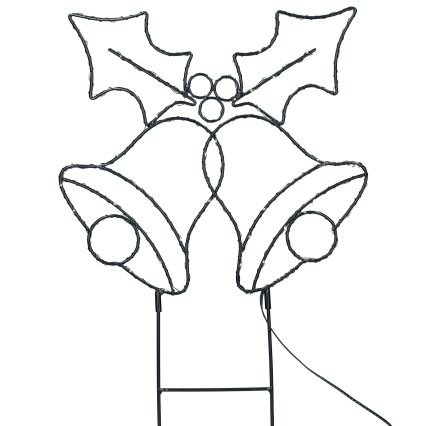 Brilagi - LED udendørs juledekoration LED/3xAA IP44 55x32 cm med små juleklokker