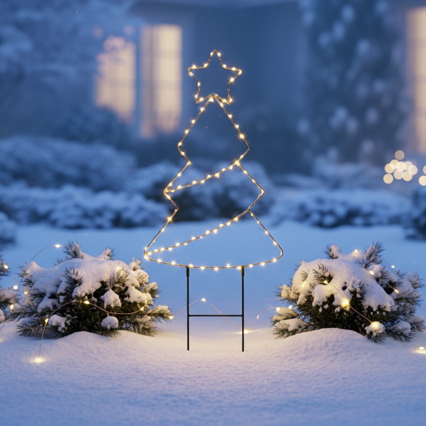 Brilagi - LED udendørs juledekoration LED/3xAA IP44 68x29 cm juletræ