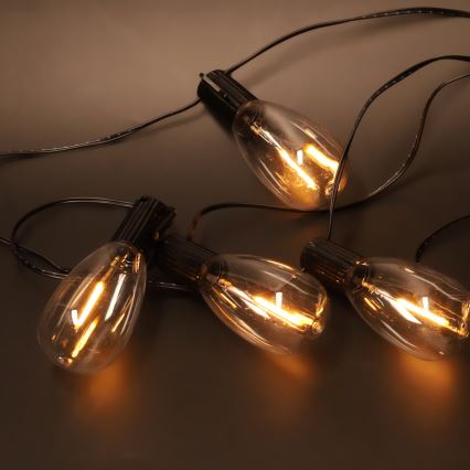 Brilagi - LED udendørs juleguirlande 10xLED/3xAA 3,2m IP44 varm hvid