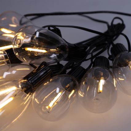 Brilagi - LED udendørs juleguirlande 10xLED/3xAA 3,2m IP44 varm hvid