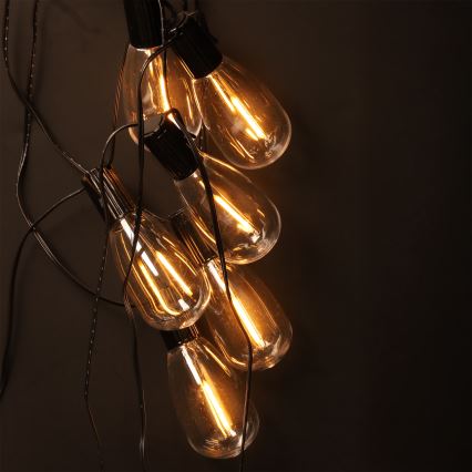 Brilagi - LED udendørs juleguirlande 10xLED/3xAA 3,2m IP44 varm hvid