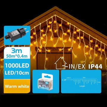 BRILAGI - LED udendørs julelyskæde 1000xLED/9W/8 funktioner 53x0,6m IP44 varm hvid
