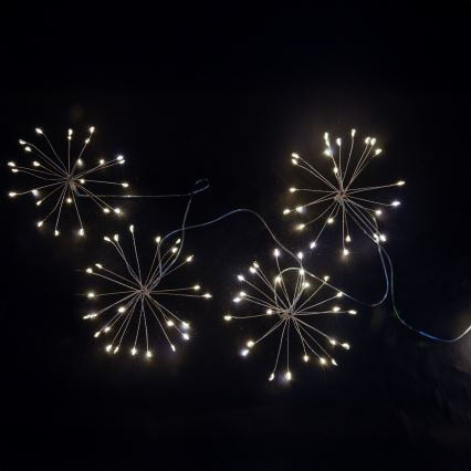 BRILAGI - LED udendørs julelyskæde 150 LED 5 m IP44 kold hvid fyrværkeri-effekt