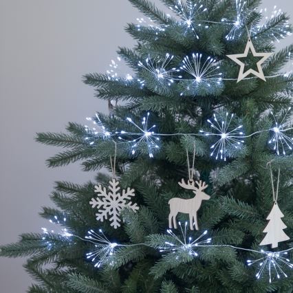 Brilagi - LED udendørs julelyskæde 150xLED 5m IP44 kølig hvid fyrværkeri-effekt