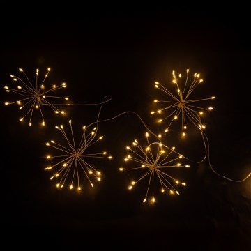 Brilagi - LED udendørs julelyskæde 150xLED 5m IP44 varm hvid fyrværkeri