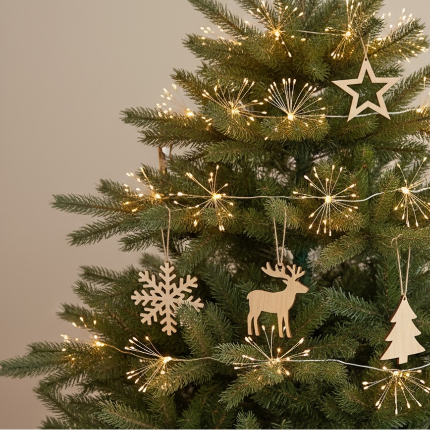 Brilagi - LED udendørs julelyskæde 150xLED 5m IP44 varm hvid fyrværkeri