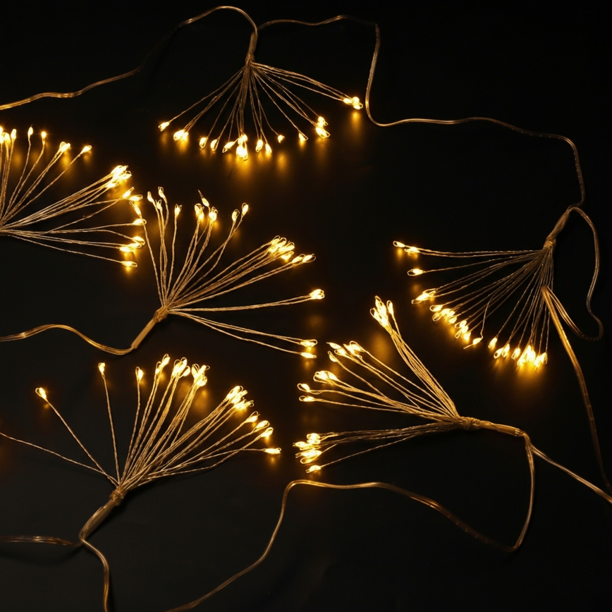 Brilagi - LED udendørs julelyskæde 150xLED 5m IP44 varm hvid fyrværkeri