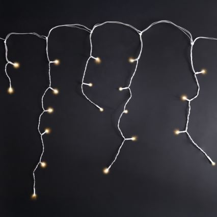 Brilagi - LED udendørs julelyskæde 200 LED/8 funktioner, 13 m, IP44, varm hvid, istapper