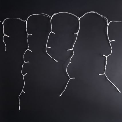 Brilagi - LED udendørs julelyskæde 200 LED/8 funktioner, 13 m, IP44, varm hvid, istapper