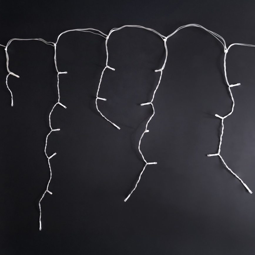 Brilagi - LED udendørs julelyskæde 200 LED/8 funktioner, 13 m, IP44, varm hvid, istapper