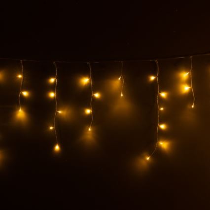 Brilagi - LED udendørs julelyskæde 200 LED/8 funktioner, 13 m, IP44, varm hvid, istapper