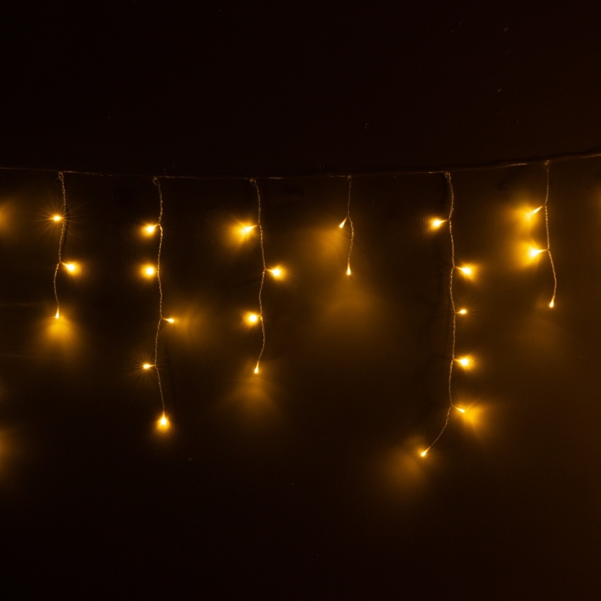 Brilagi - LED udendørs julelyskæde 200 LED/8 funktioner, 13 m, IP44, varm hvid, istapper