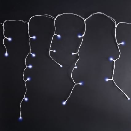 Brilagi - Udendørs LED-julelyskæde 200 LED, 8 funktioner, 13 m, IP44, kølig hvid, istapper