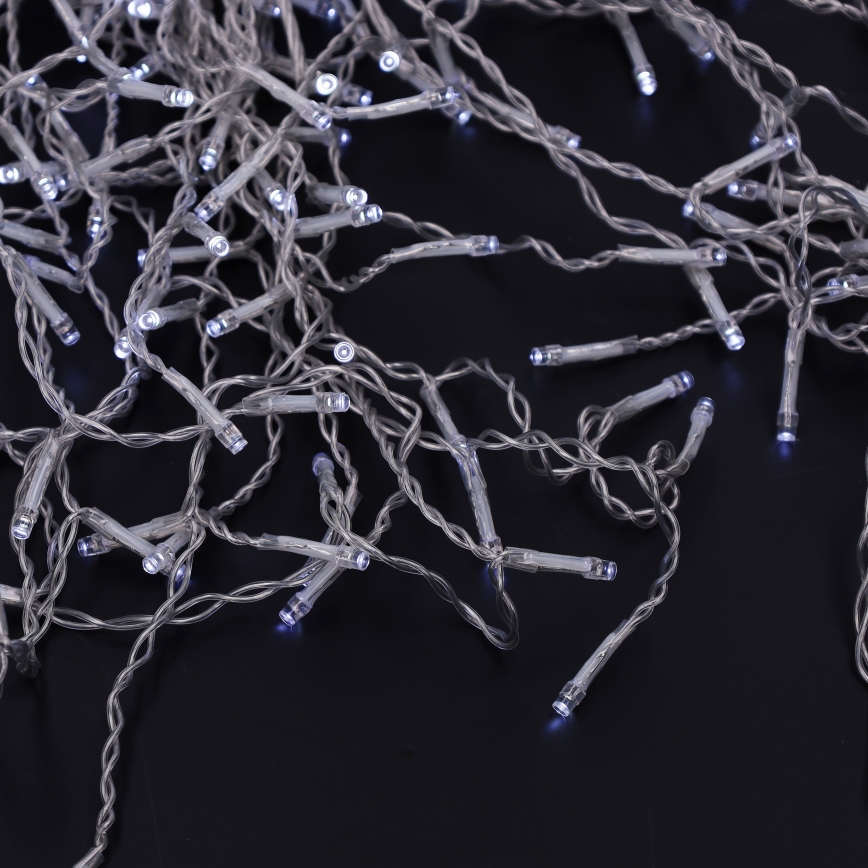 Brilagi - Udendørs LED-julelyskæde 200 LED, 8 funktioner, 13 m, IP44, kølig hvid, istapper