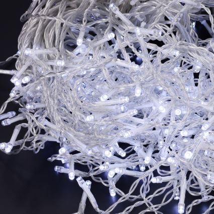 Brilagi - Udendørs LED-julelyskæde 200 LED, 8 funktioner, 13 m, IP44, kølig hvid, istapper