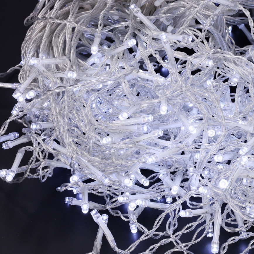 Brilagi - Udendørs LED-julelyskæde 200 LED, 8 funktioner, 13 m, IP44, kølig hvid, istapper