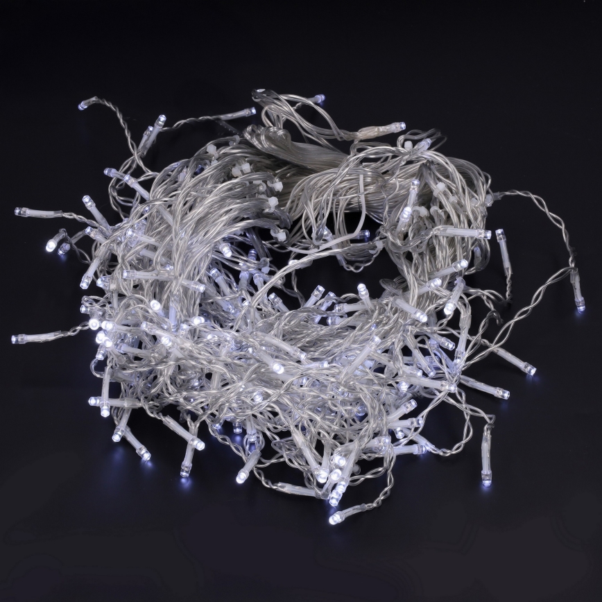 Brilagi - Udendørs LED-julelyskæde 200 LED, 8 funktioner, 13 m, IP44, kølig hvid, istapper