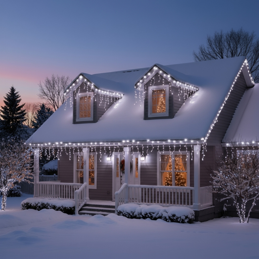 Brilagi - LED udendørs julelyskæde 400 LED/8 funktioner 23 m IP44 kold hvid