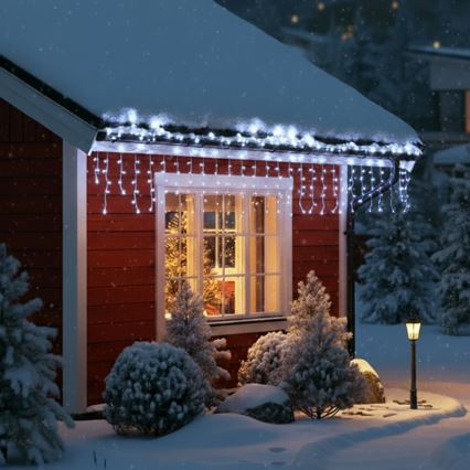 Brilagi - LED udendørs julelyskæde 400 LED/8 funktioner 23 m IP44 kold hvid