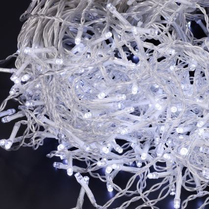 Brilagi - LED udendørs julelyskæde 400 LED/8 funktioner 23 m IP44 kold hvid