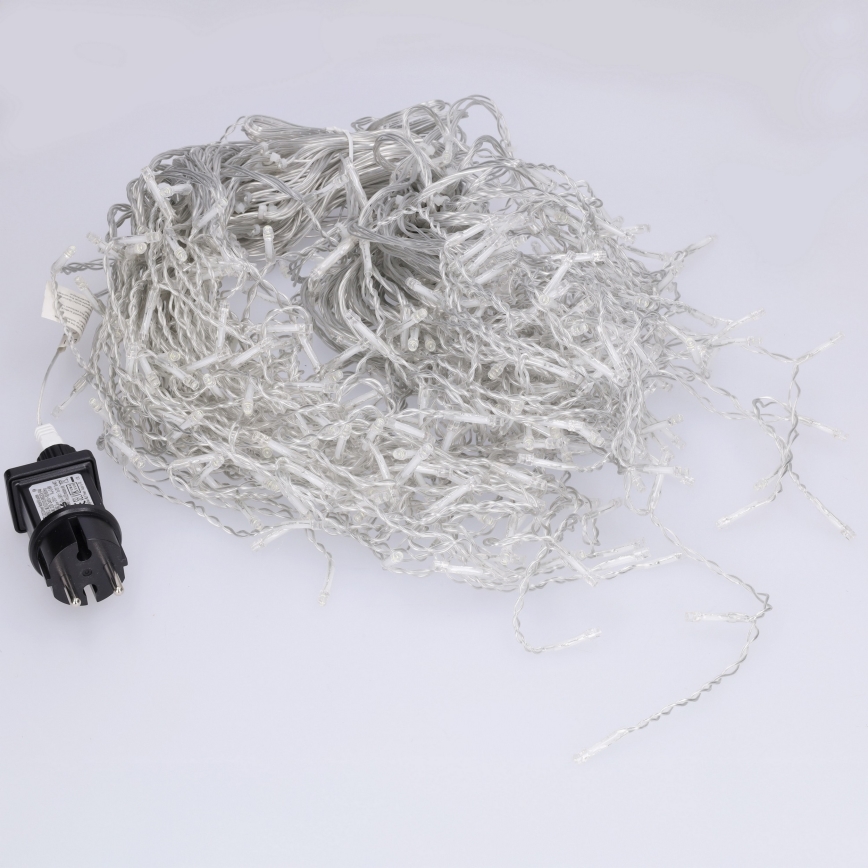 Brilagi - LED udendørs julelyskæde 400 LED/8 funktioner 23 m IP44 kold hvid