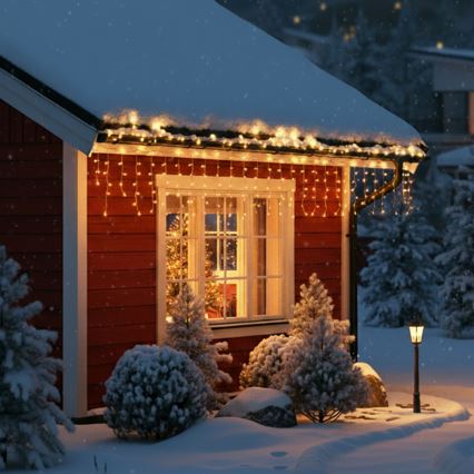 Brilagi - LED udendørs julelyskæde 400 LED/8 funktioner 23 m IP44 varmhvid