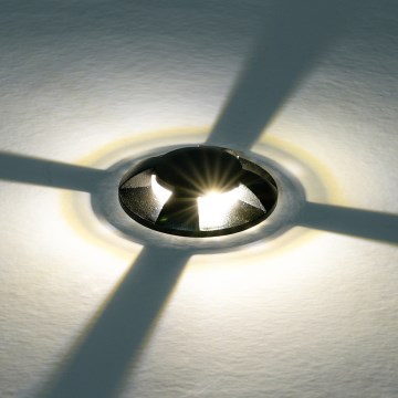 Brilagi - LED udendørs kørbar indbygningsarmatur GROUNDRAY LED/1W/230V sort IP67