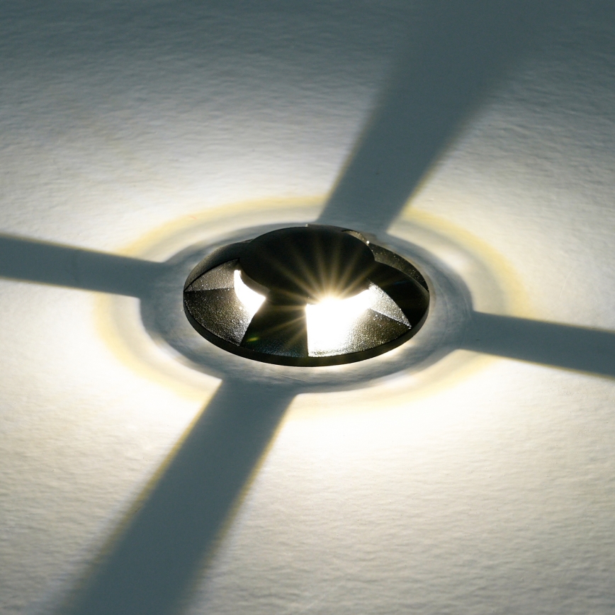 Brilagi - LED udendørs kørbar indbygningsarmatur GROUNDRAY LED/1W/230V sort IP67