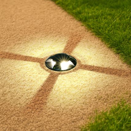 Brilagi - LED udendørs kørbar indbygningsarmatur GROUNDRAY LED/1W/230V sort IP67