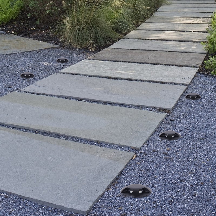 Brilagi - LED udendørs kørbar indbygningsarmatur GROUNDRAY LED/1W/230V sort IP67