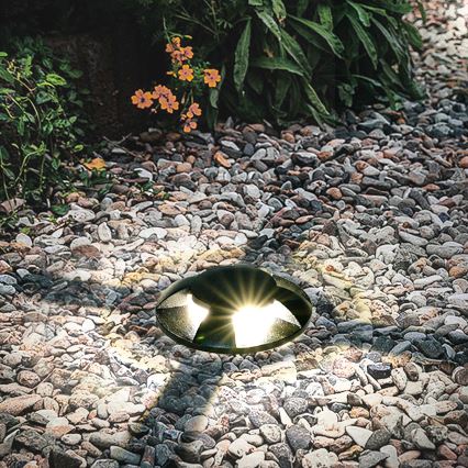 Brilagi - LED udendørs kørbar indbygningsarmatur GROUNDRAY LED/1W/230V sort IP67
