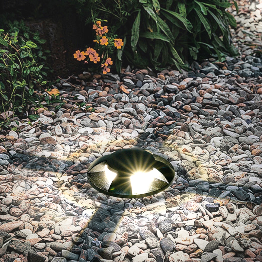 Brilagi - LED udendørs kørbar indbygningsarmatur GROUNDRAY LED/1W/230V sort IP67