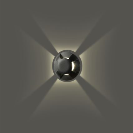 Brilagi - LED udendørs kørbar indbygningsarmatur GROUNDRAY LED/1W/230V sort IP67