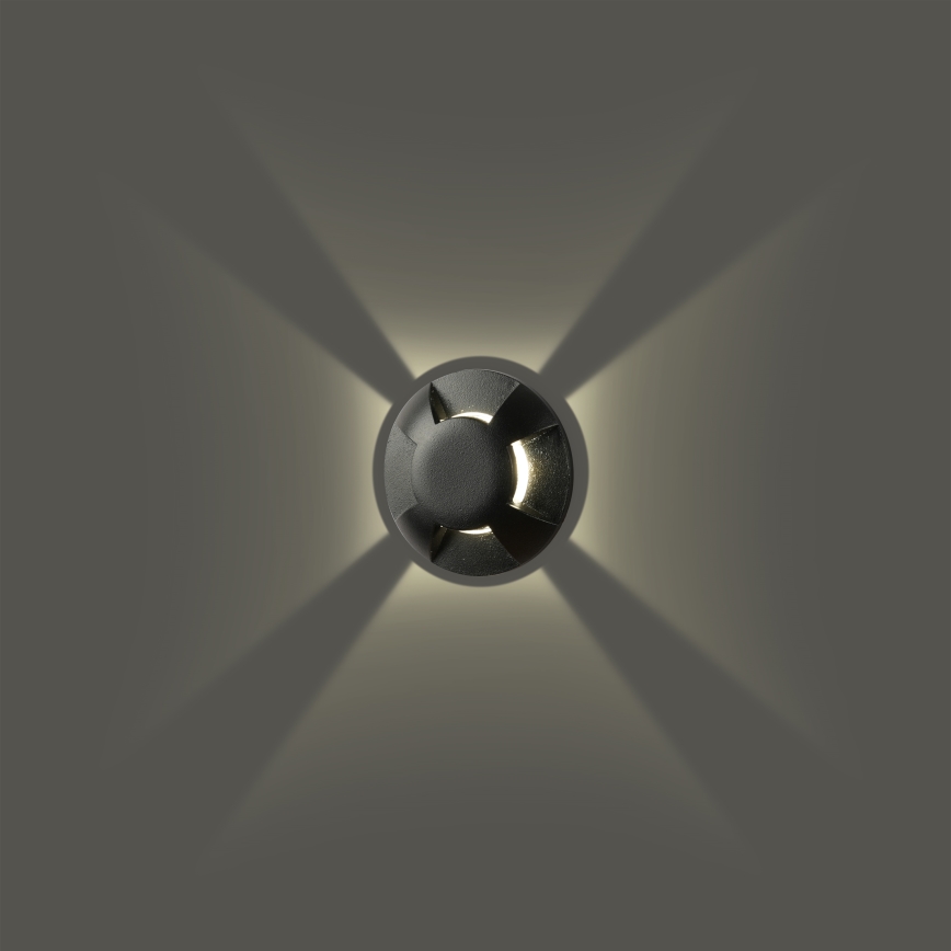Brilagi - LED udendørs kørbar indbygningsarmatur GROUNDRAY LED/1W/230V sort IP67