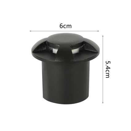 Brilagi - LED udendørs kørbar indbygningsarmatur GROUNDRAY LED/1W/230V sort IP67