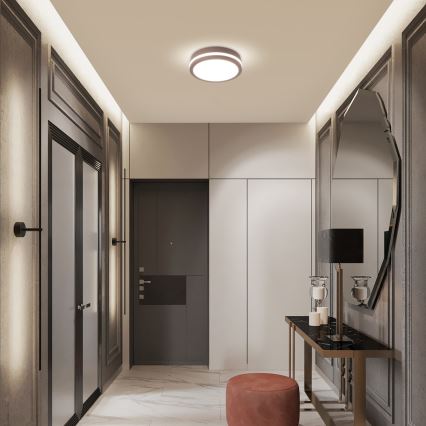 Brilagi - LED udendørs loftlampe med sensor BENE LED/18W/230V Ø 21,5 cm brun IP54