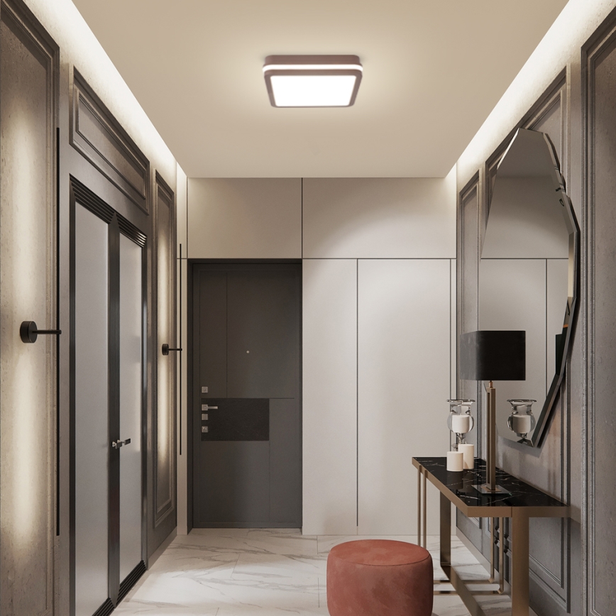 Brilagi - LED udendørs loftlampe med sensor BENE LED/24W/230V 26x26 cm brun IP54
