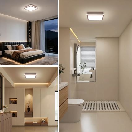 Brilagi - LED udendørs loftlampe med sensor BENE LED/24W/230V 26x26 cm brun IP54