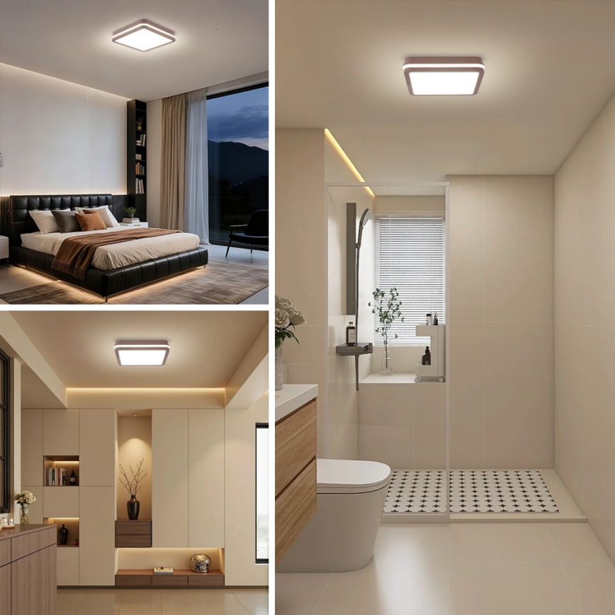 Brilagi - LED udendørs loftlampe med sensor BENE LED/24W/230V 26x26 cm brun IP54