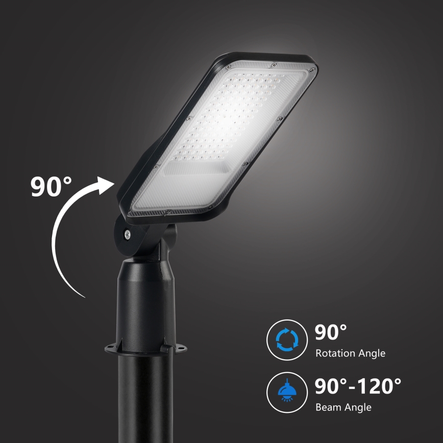 Brilagi - LED udendørs gadelampe med 3 m stolpe og leddet arm URBANLIGHT LED/50W/230V sort IP65