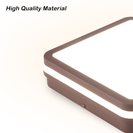 Brilagi - LED udendørs loftlampe BENE LED/24W/230V 26x26 cm brun IP54