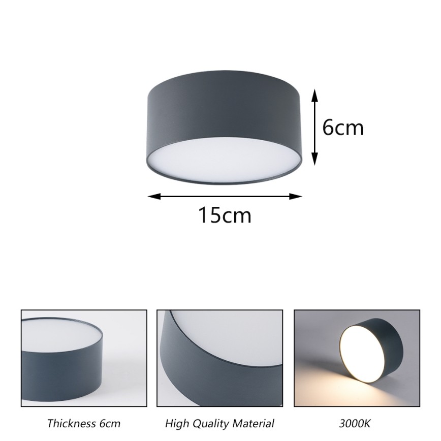 BRILAGI - LED Udendørs loftlampe FORIS LED/20W/230V Ø 15 cm antracit IP44