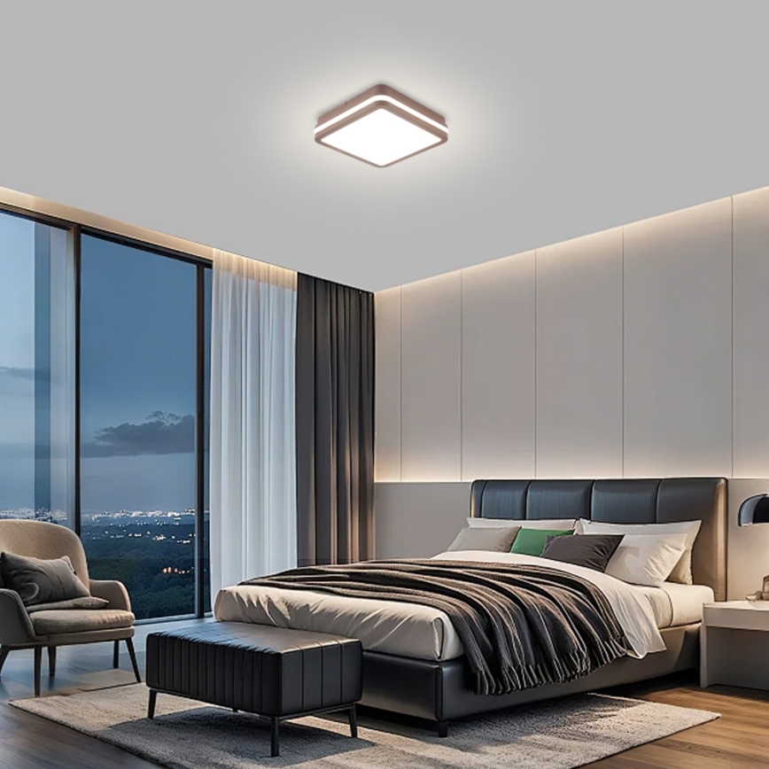 Brilagi - LED udendørs loftlampe BENE LED/18W/230V 21,5x21,5 cm brun IP54