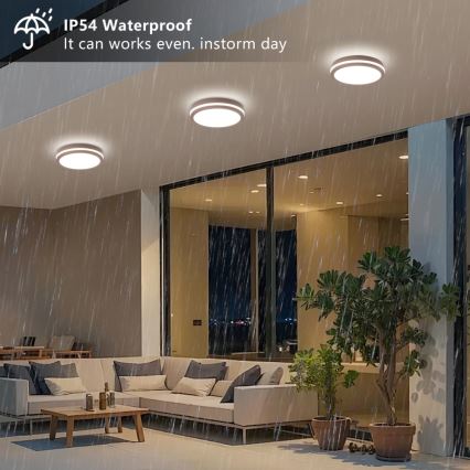 Brilagi - LED udendørs loftlampe BENE LED/24W/230V Ø 26 cm brun IP54