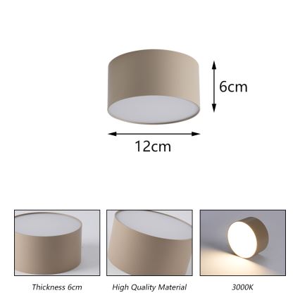 BRILAGI - LED Udendørs loftlampe FORIS LED/14W/230V Ø 12 cm beige IP44