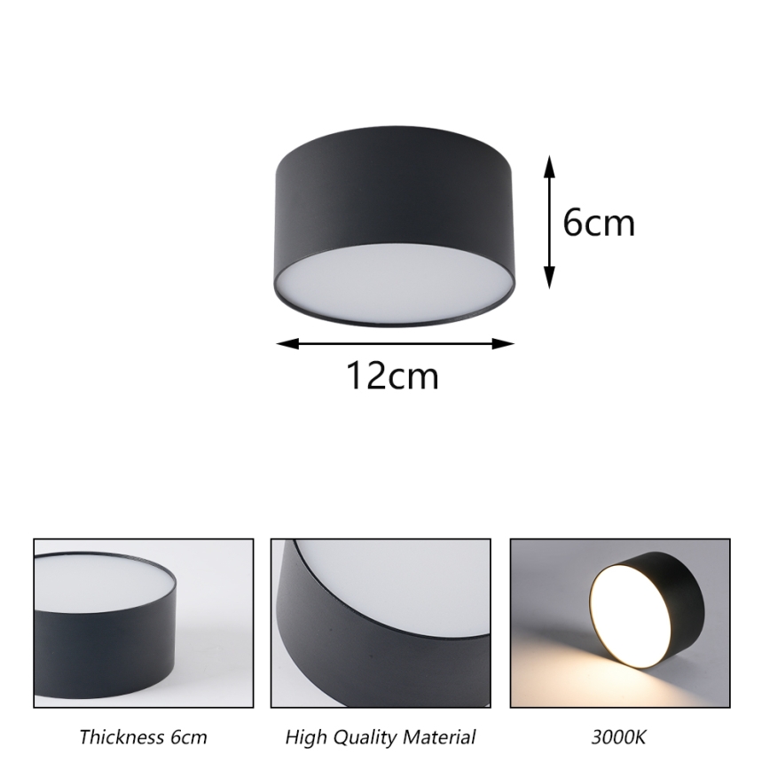 BRILAGI - LED Udendørs loftlampe FORIS LED/14W/230V Ø 12 cm sort IP44