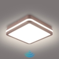Brilagi - LED udendørs loftlampe med sensor BENE LED/18W/230V 21,5x21,5 cm brun IP54